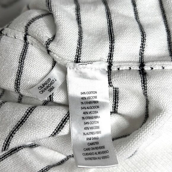 Calvin Klein Striped Cowl Neck Drawstring Sweatshirt Long Sleeve Top Size Medium - Picture 7 of 7